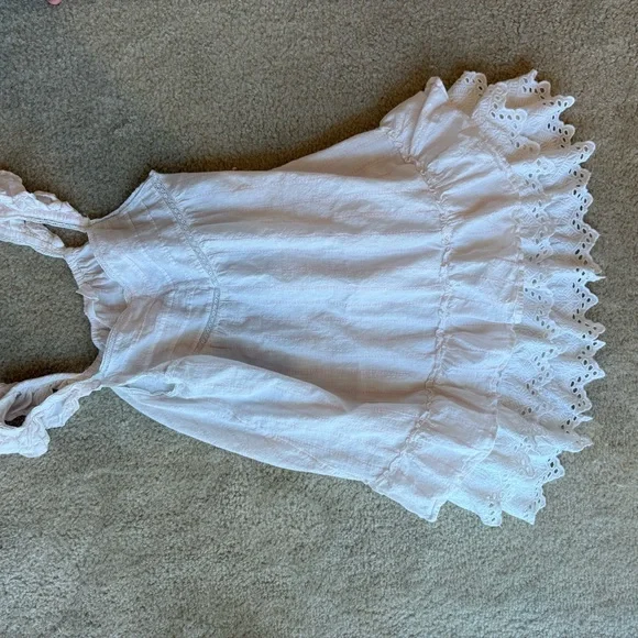 Shabby Chic White Ruffle Mini Dress - Picture 2 of 4